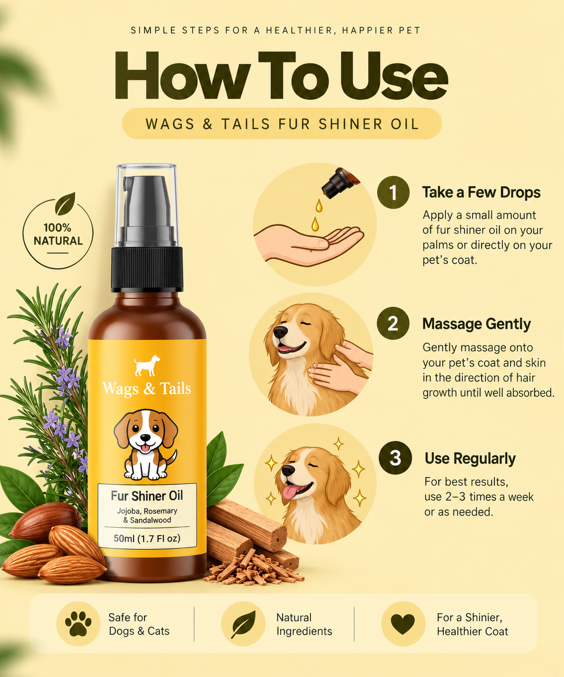 Fur Shiner Oil for Dogs and Cats