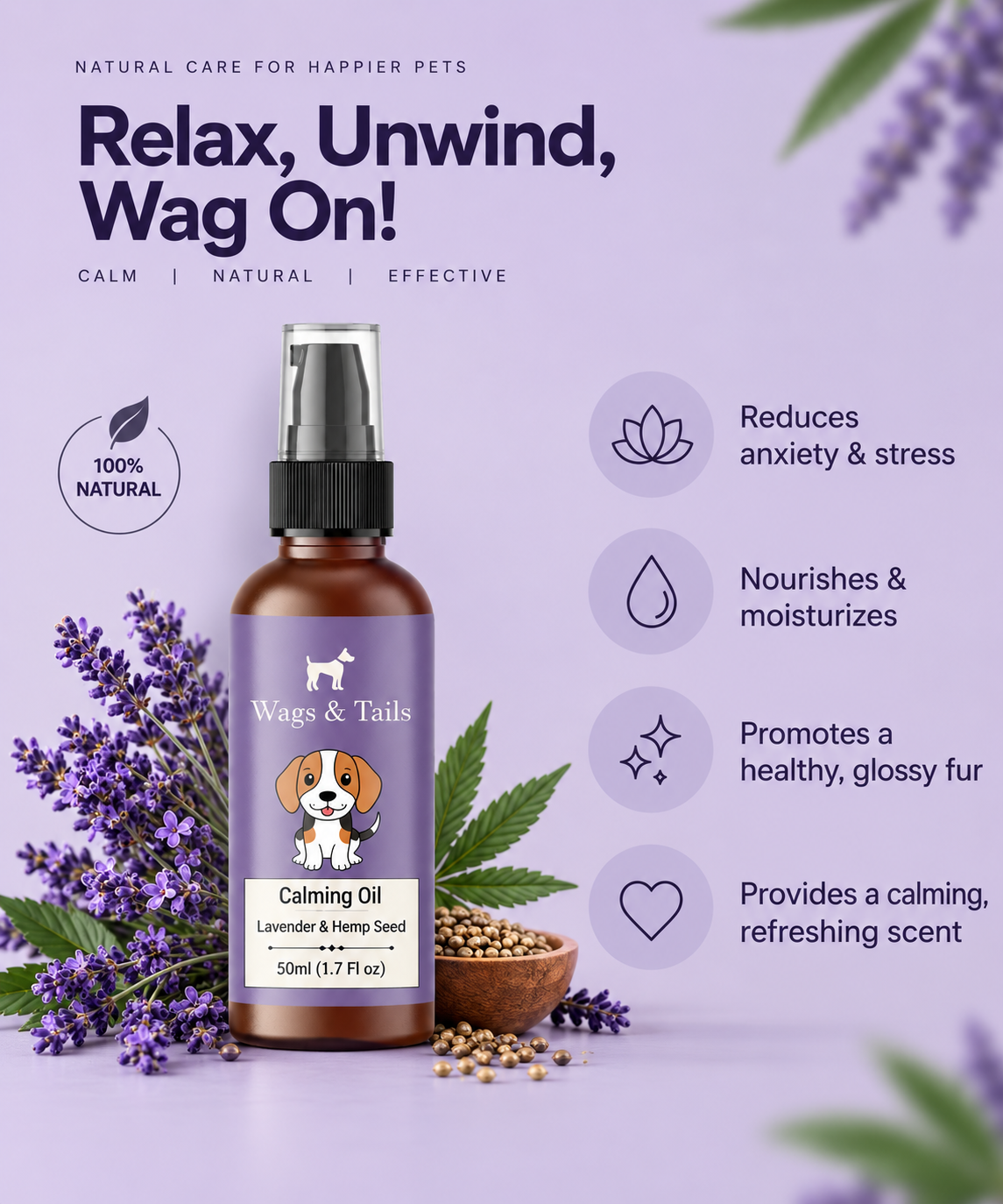 Calming Oil for Dogs and Cats