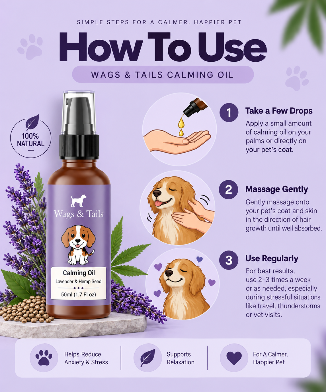 Calming Oil for Dogs and Cats