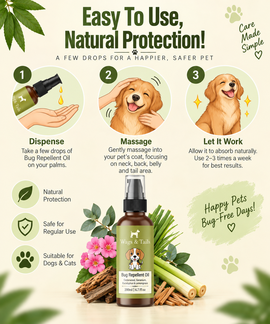 Bug Repellent Oil for Dogs and Cats