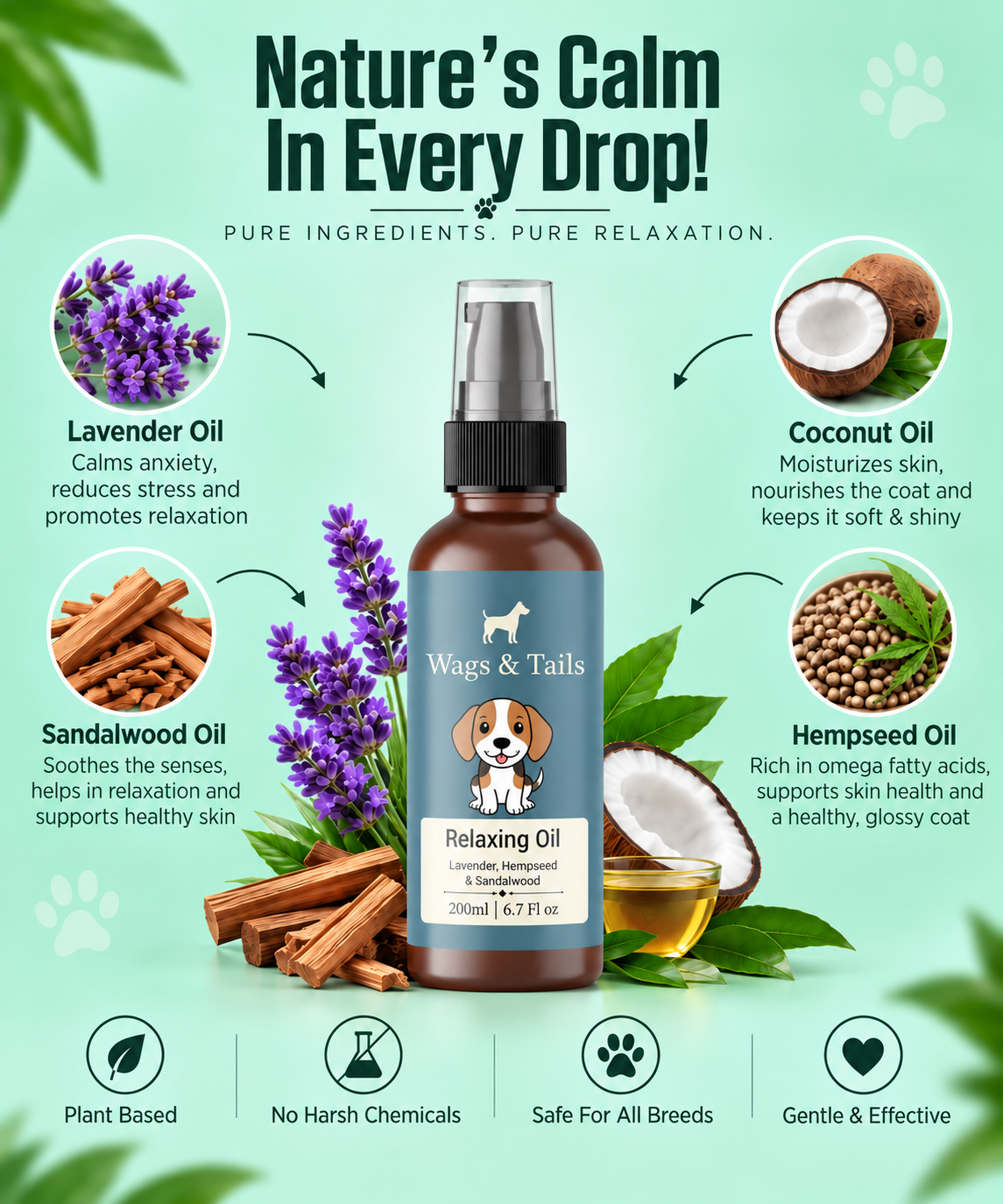 Relaxing Oil for Dogs and Cats