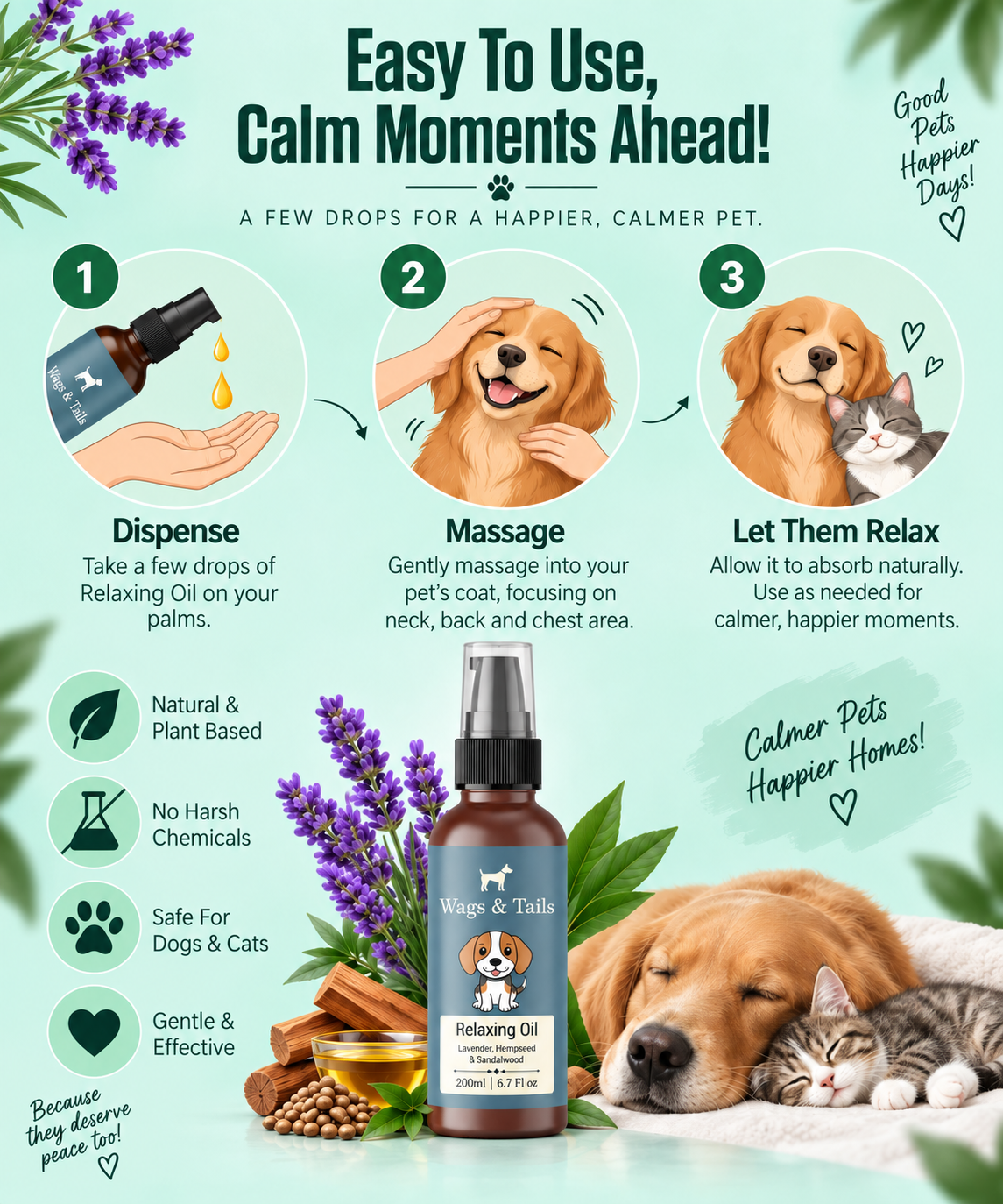Relaxing Oil for Dogs and Cats