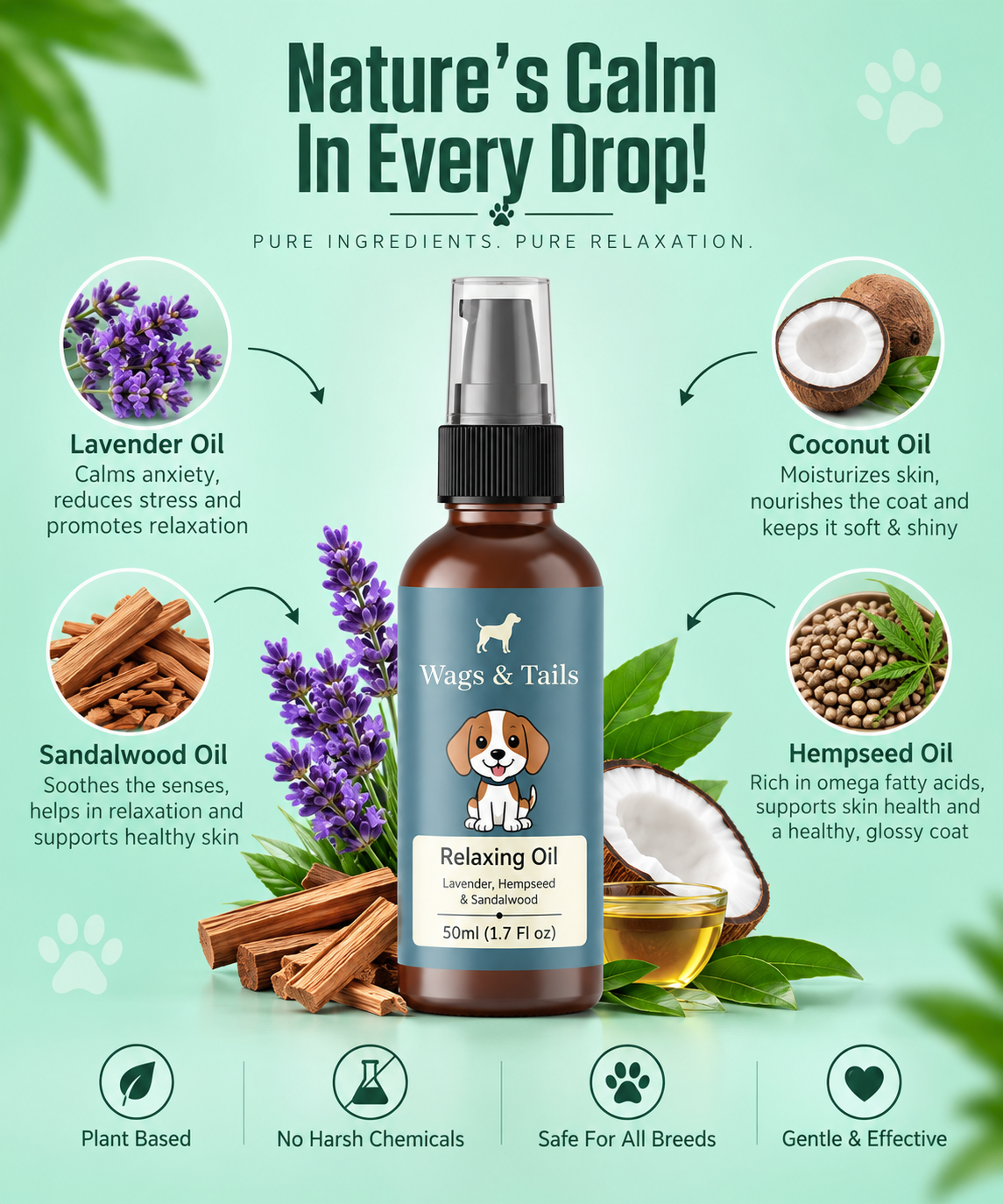Relaxing Oil for Dogs and Cats