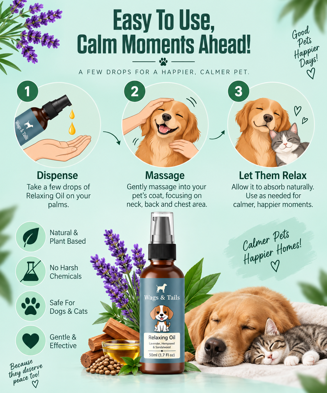 Relaxing Oil for Dogs and Cats