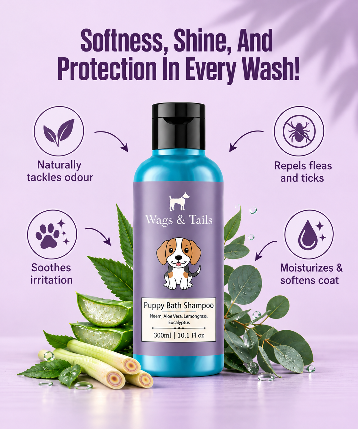 Puppy Bath Shampoo + Conditioner for Dogs and Cats