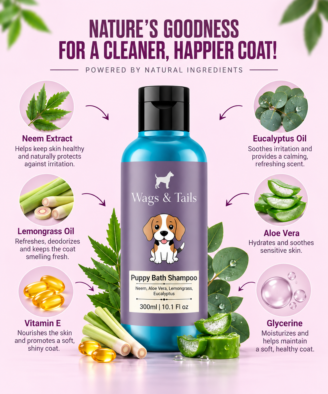 Puppy Bath Shampoo + Conditioner for Dogs and Cats