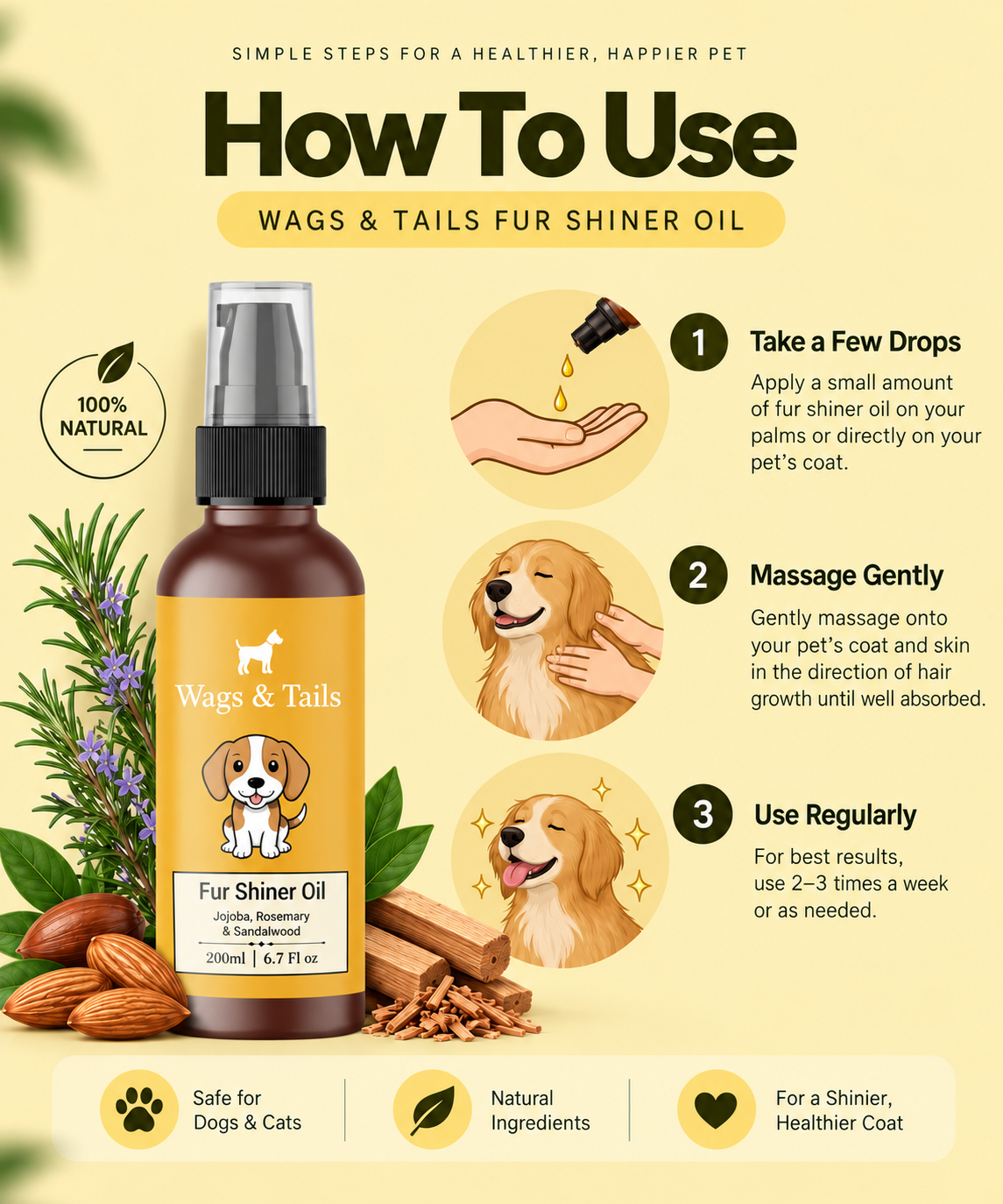 Fur Shiner Oil for Dogs and Cats