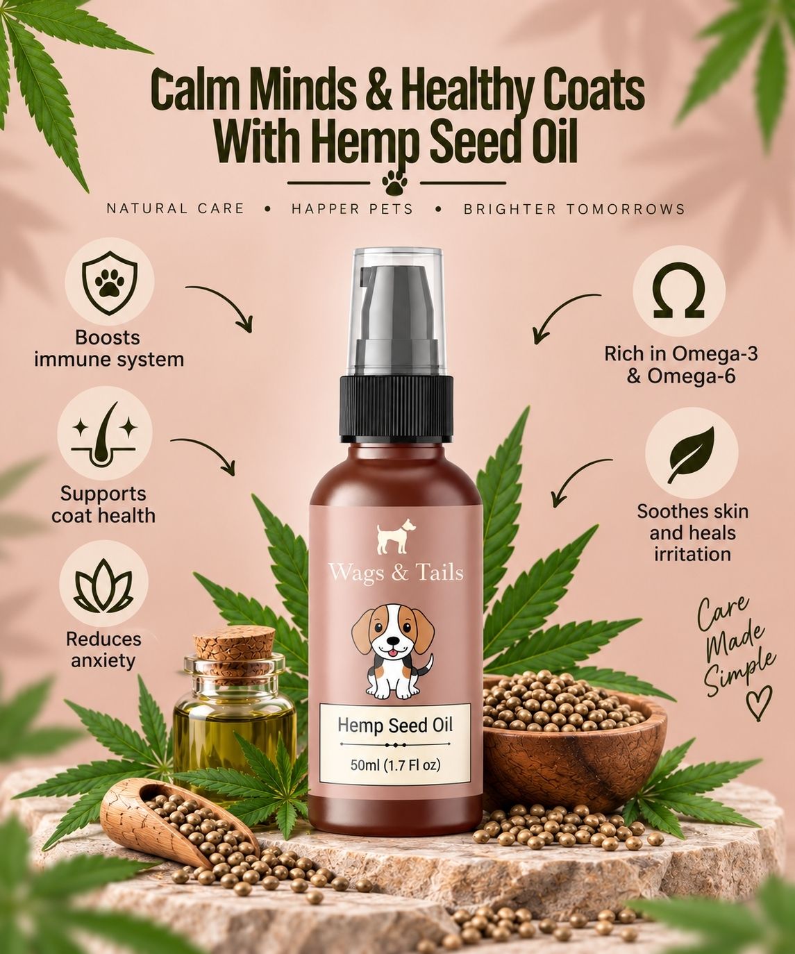 Hemp Seed Oil for Dogs & Cat