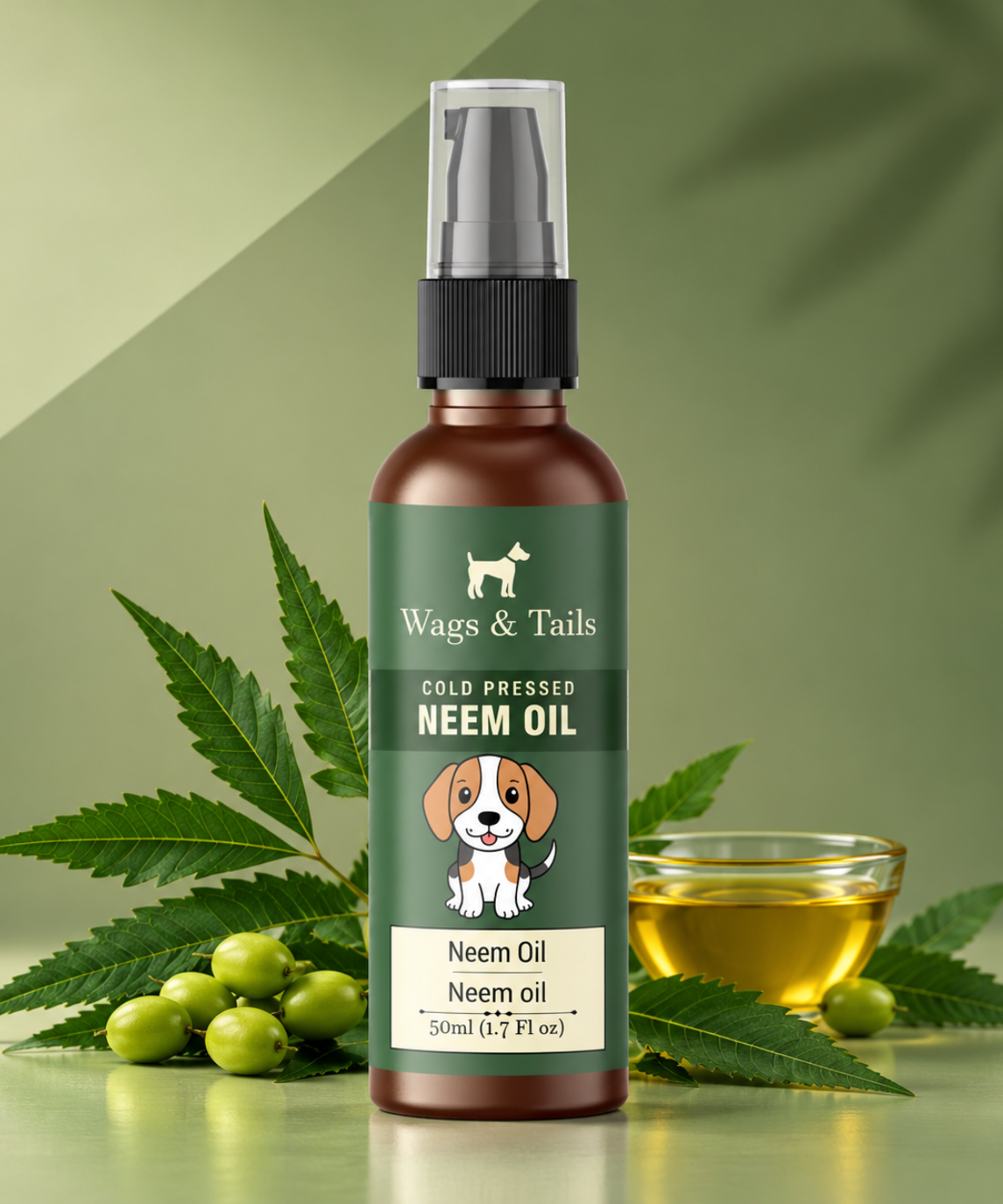 Pure Neem Oil (Cold Pressed, Paper Filtration) for Dogs and Cats