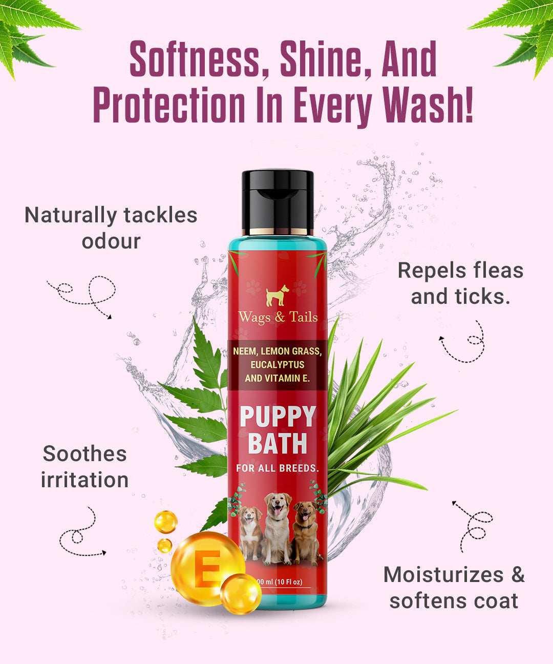 Puppy Bath Shampoo + Conditioner for Dogs and Cats